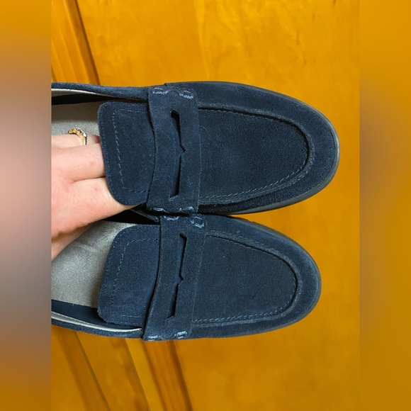 Vionic Uptown Navy Blue Suede Loafers - Picture 11 of 14